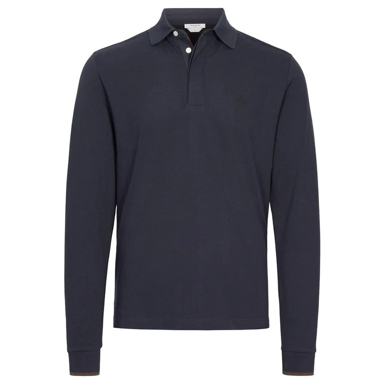 Jacob Cohën Langarm-Poloshirt Marine