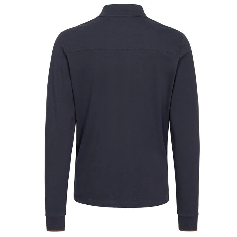 Jacob Cohën Langarm-Poloshirt Marine