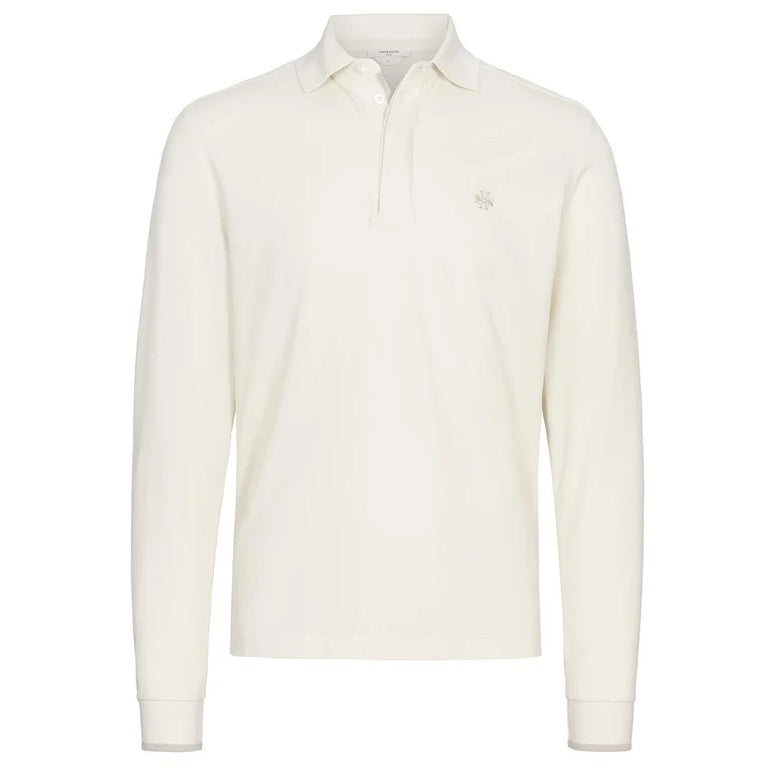 Jacob Cohën Langarm-Poloshirt Offwhite