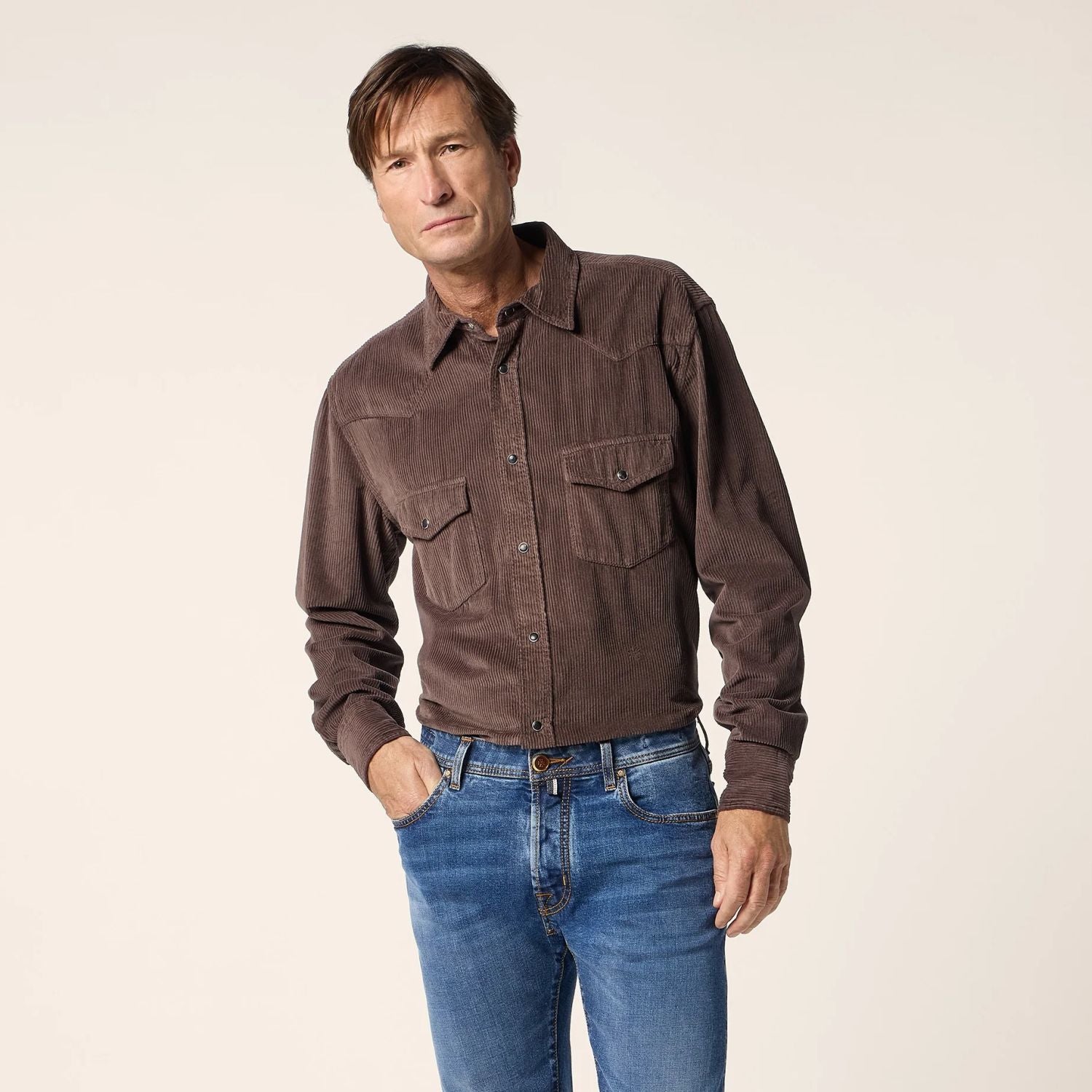 Jacob Cohën Western Hemd Braun