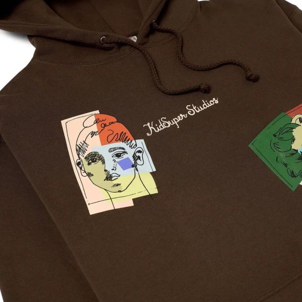 KidSuper Studios Sketched Faces Hoodie Bruin