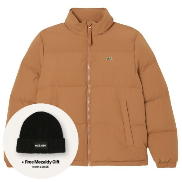 Lacoste Kapuzen-Daunenpuffer Braun