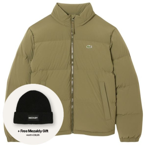 Lacoste Kapuzen-Daunenpuffer Dunkelgrün