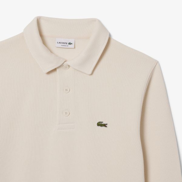 Lacoste Ribbed Polo Sweater Off White