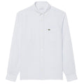 Lacoste Striped Linen Overhemd Licht Blauw/Wit