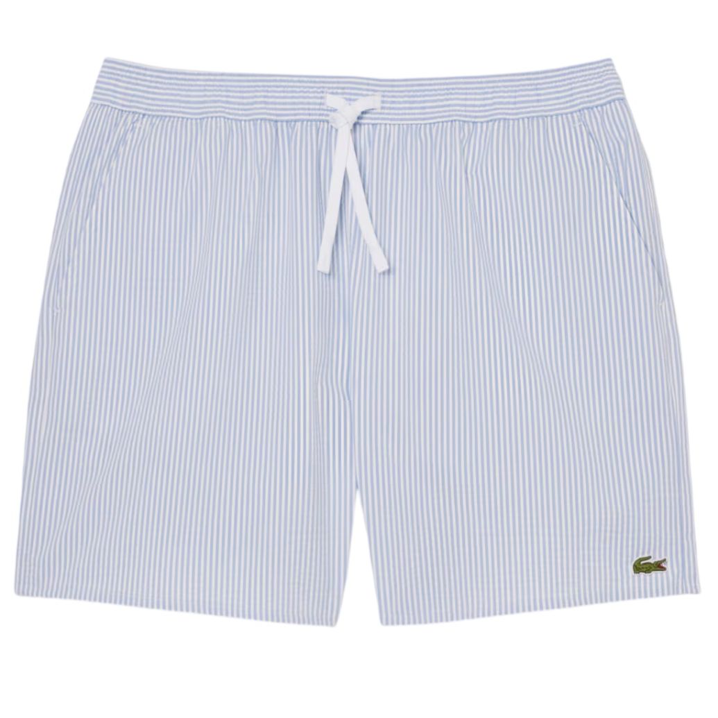 Lacoste Striped Zwembroek Wit/Blauw