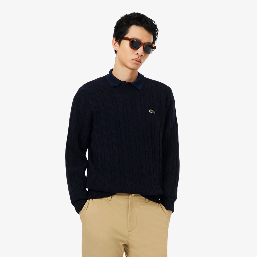 Lacoste Cable Knit Pullover Marine