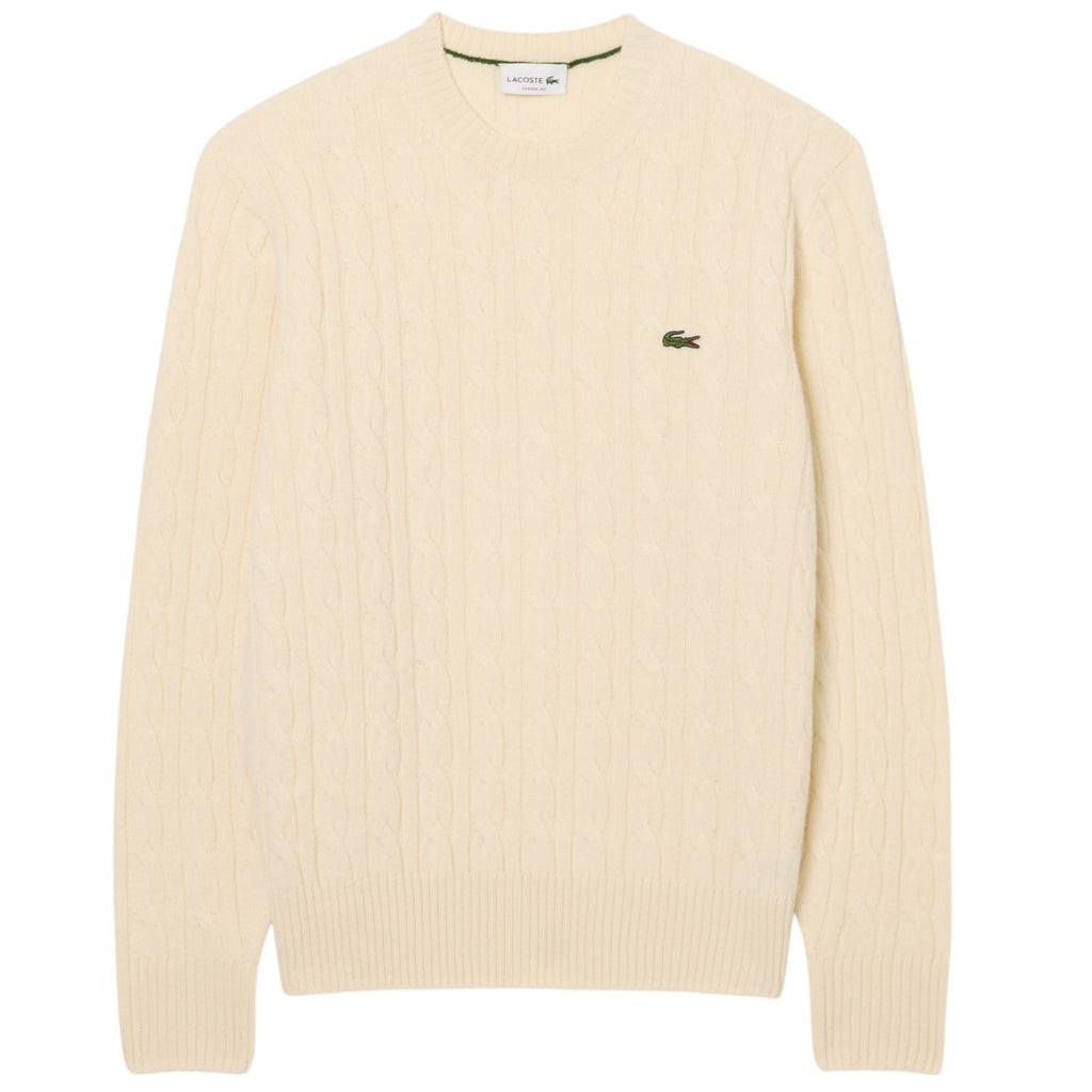 Lacoste Cable Knit Pullover Offwhite