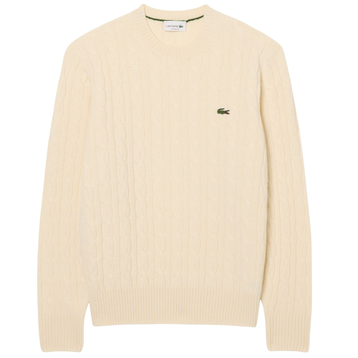 Lacoste Cable Knit Pullover Offwhite