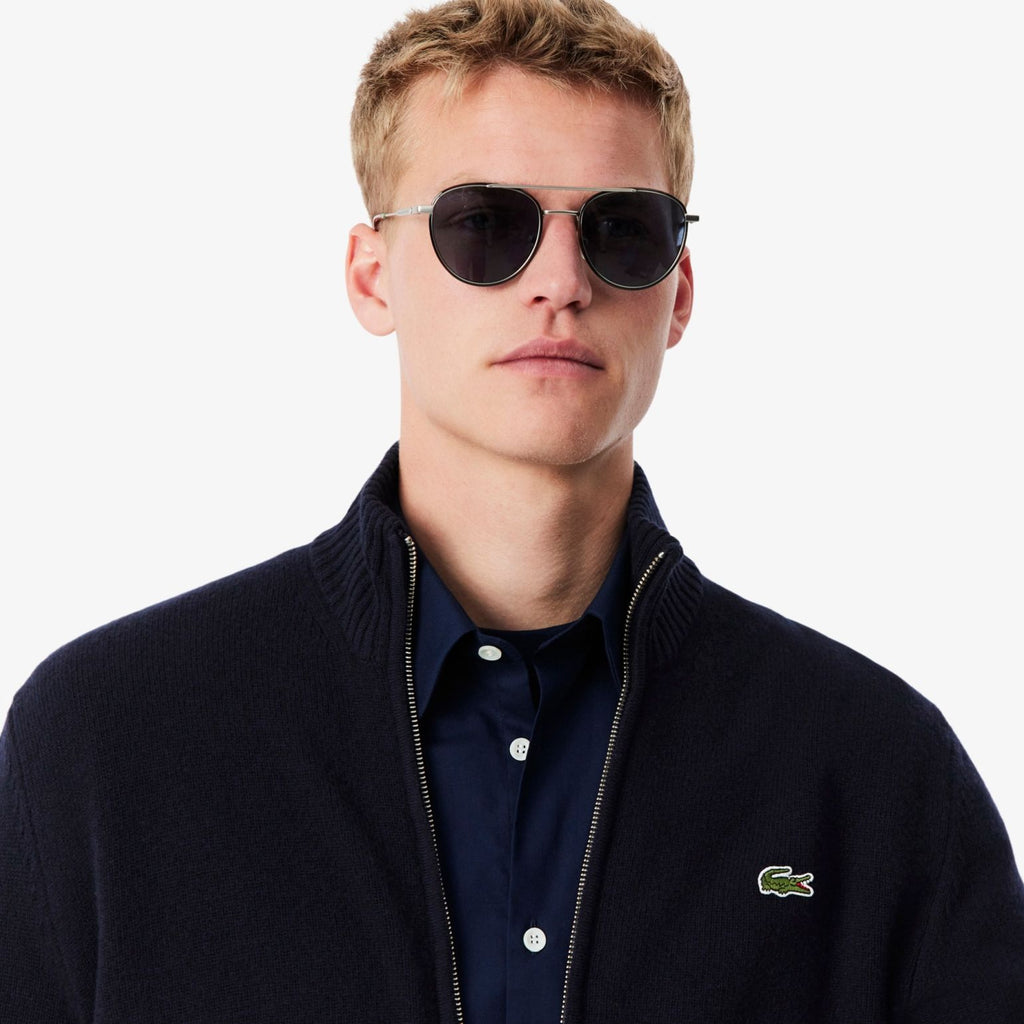 Lacoste Carded Wool Weste Marine
