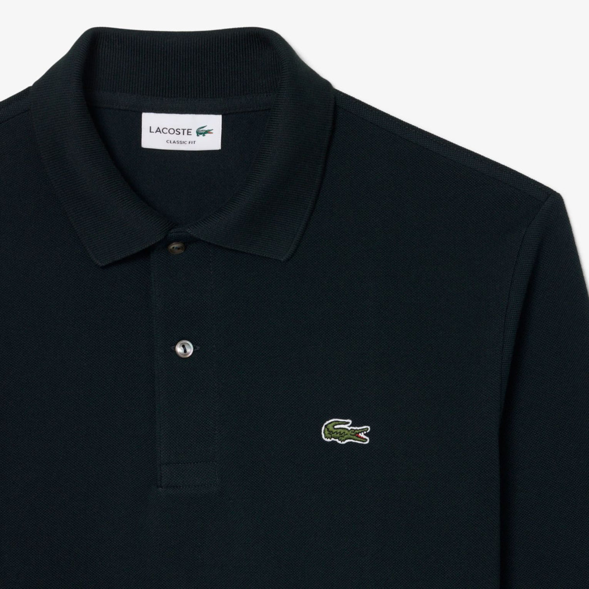 Lacoste Classic Fit Langarm-Poloshirt Dunkelgrün