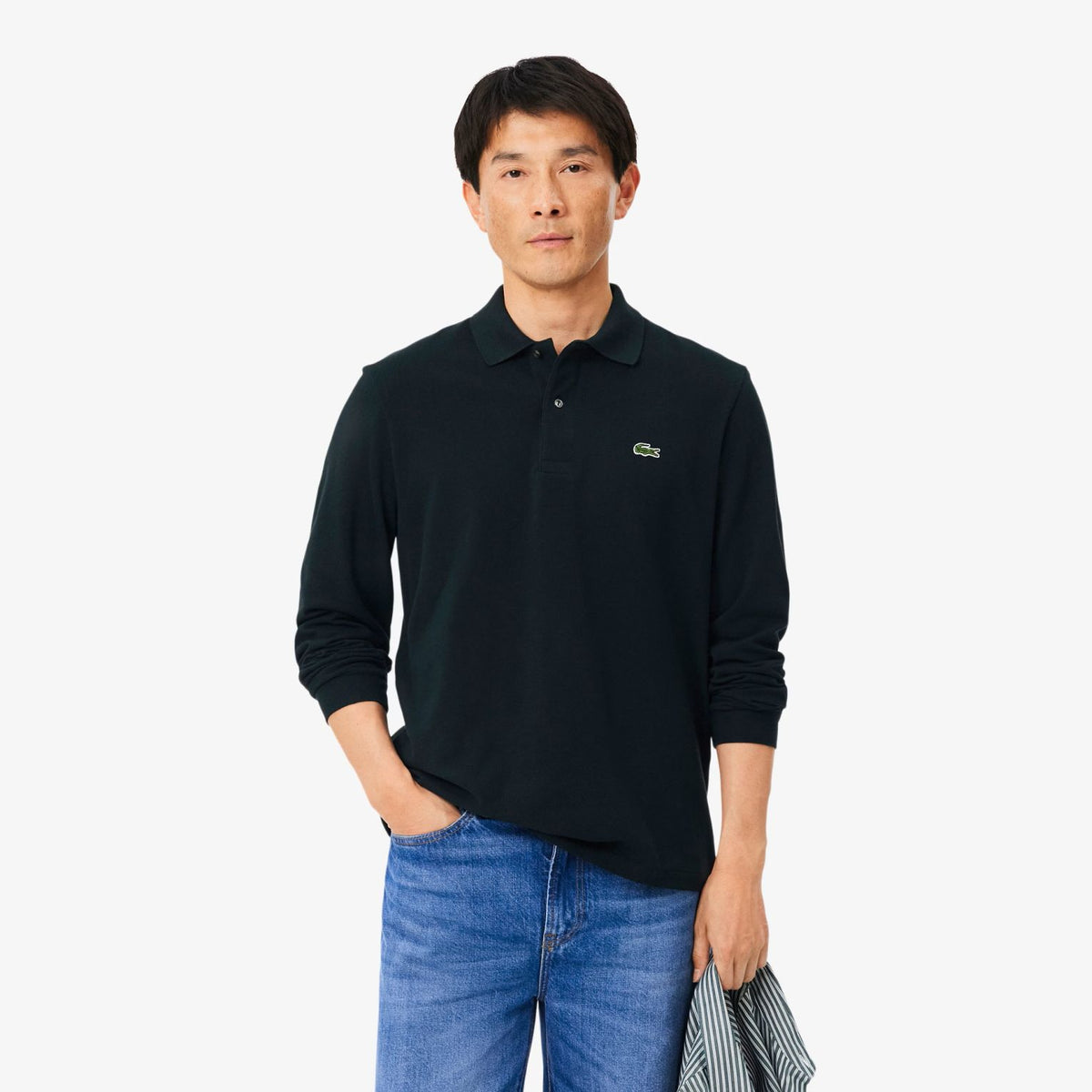 Lacoste Classic Fit Langarm-Poloshirt Dunkelgrün