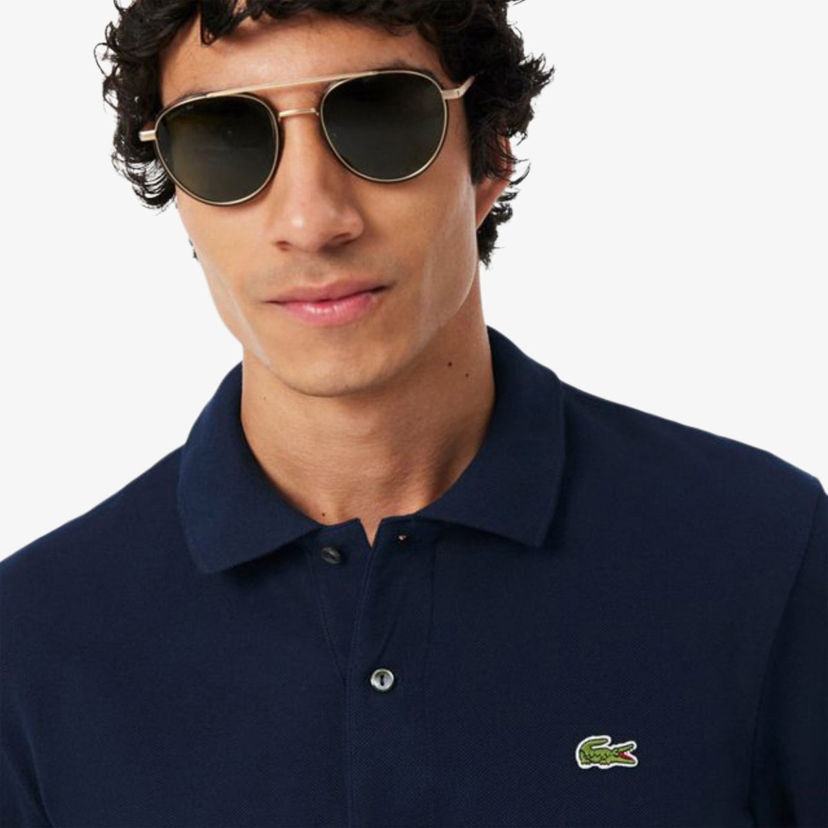 Lacoste Classic Fit Langarm-Poloshirt Marine