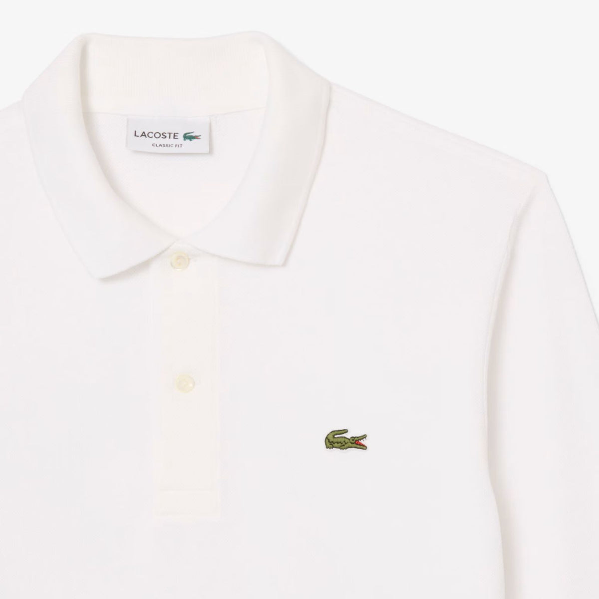 Lacoste Classic Fit Langarm-Poloshirt Weiß