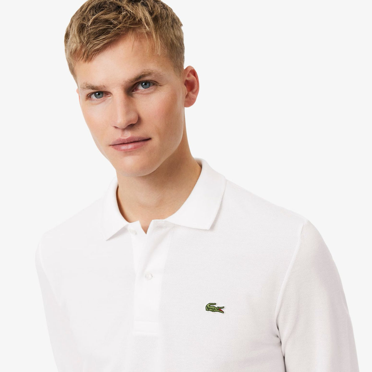 Lacoste Classic Fit Langarm-Poloshirt Weiß