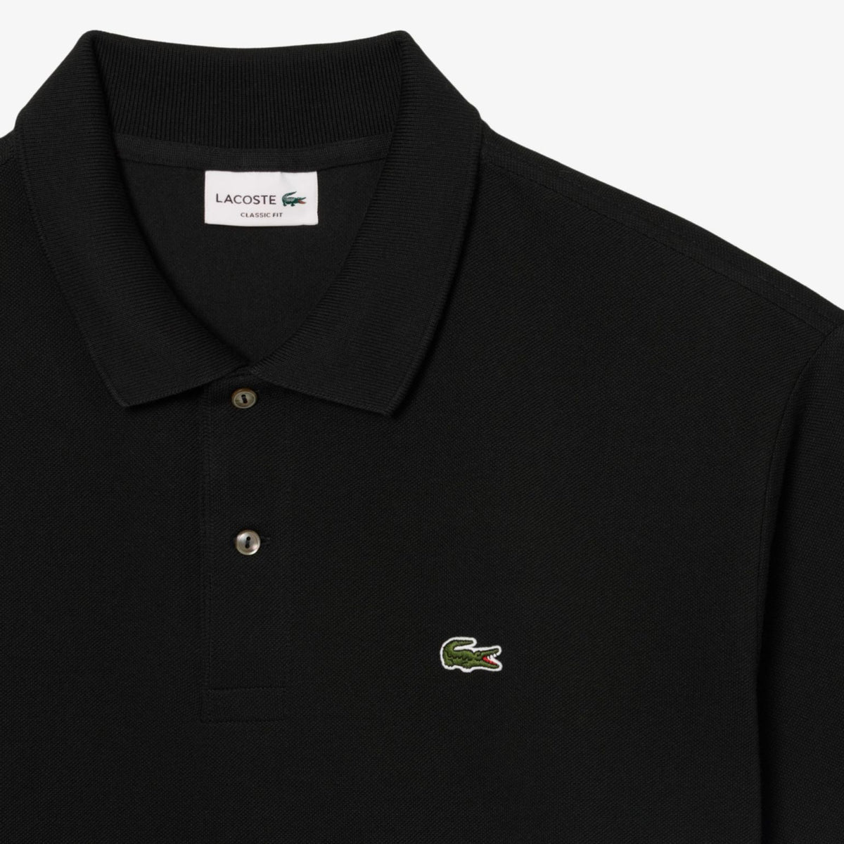 Lacoste Classic Fit Langarm-Poloshirt Schwarz