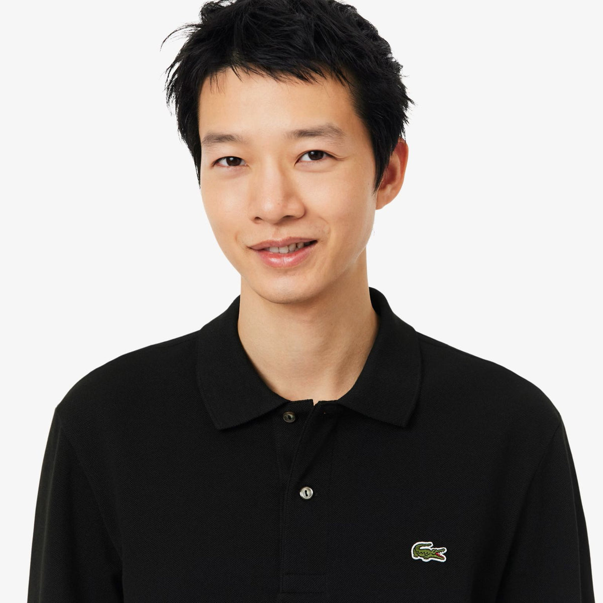 Lacoste Classic Fit Langarm-Poloshirt Schwarz