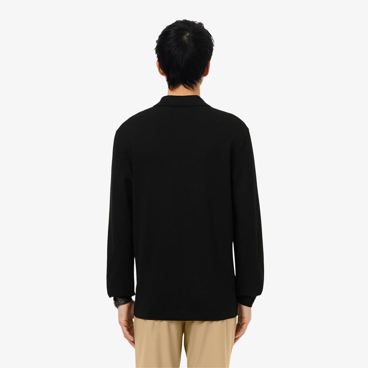 Lacoste Classic Fit Langarm-Poloshirt Schwarz