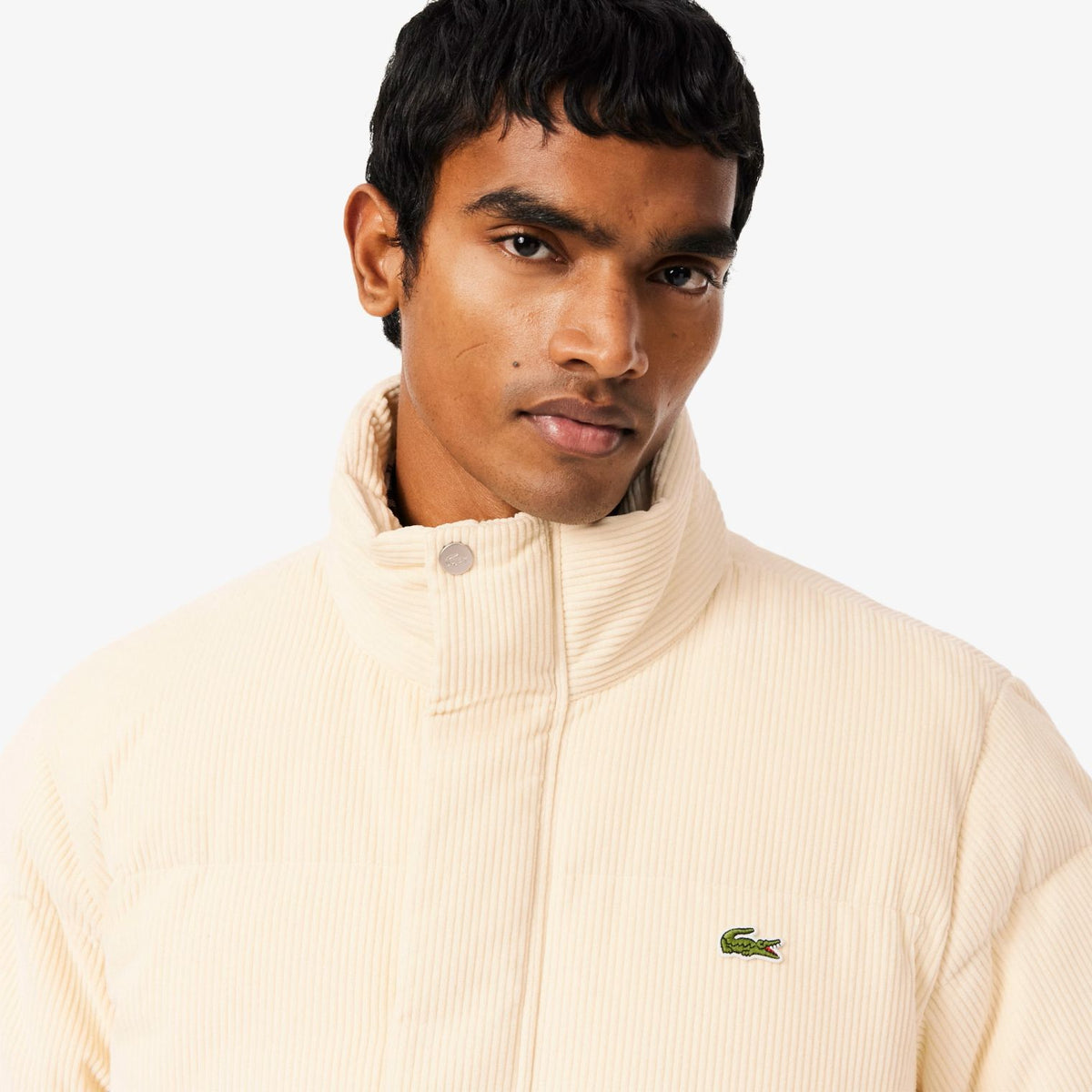 Lacoste Corduroy-Daunenjacke Offwhite