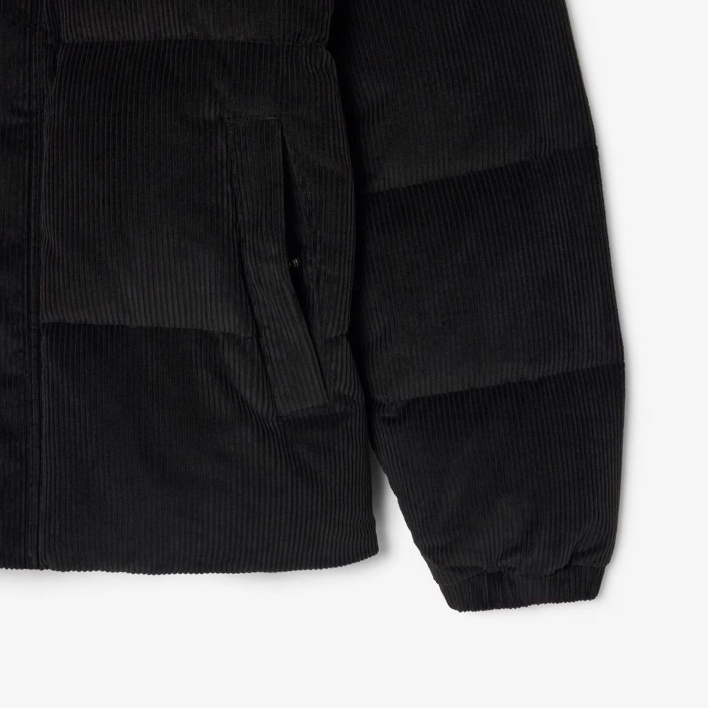 Lacoste Corduroy Down Puffer Schwarz