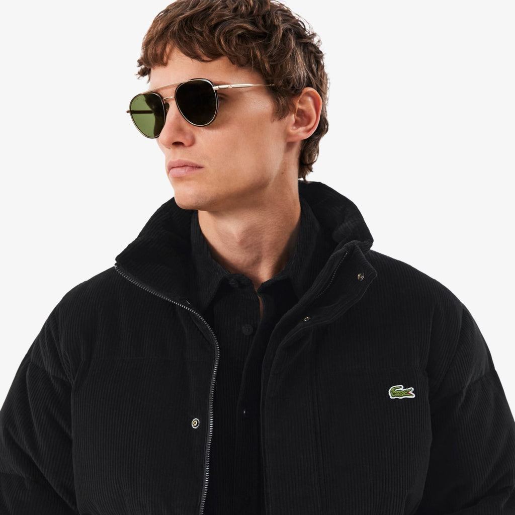 Lacoste Corduroy Down Puffer Schwarz