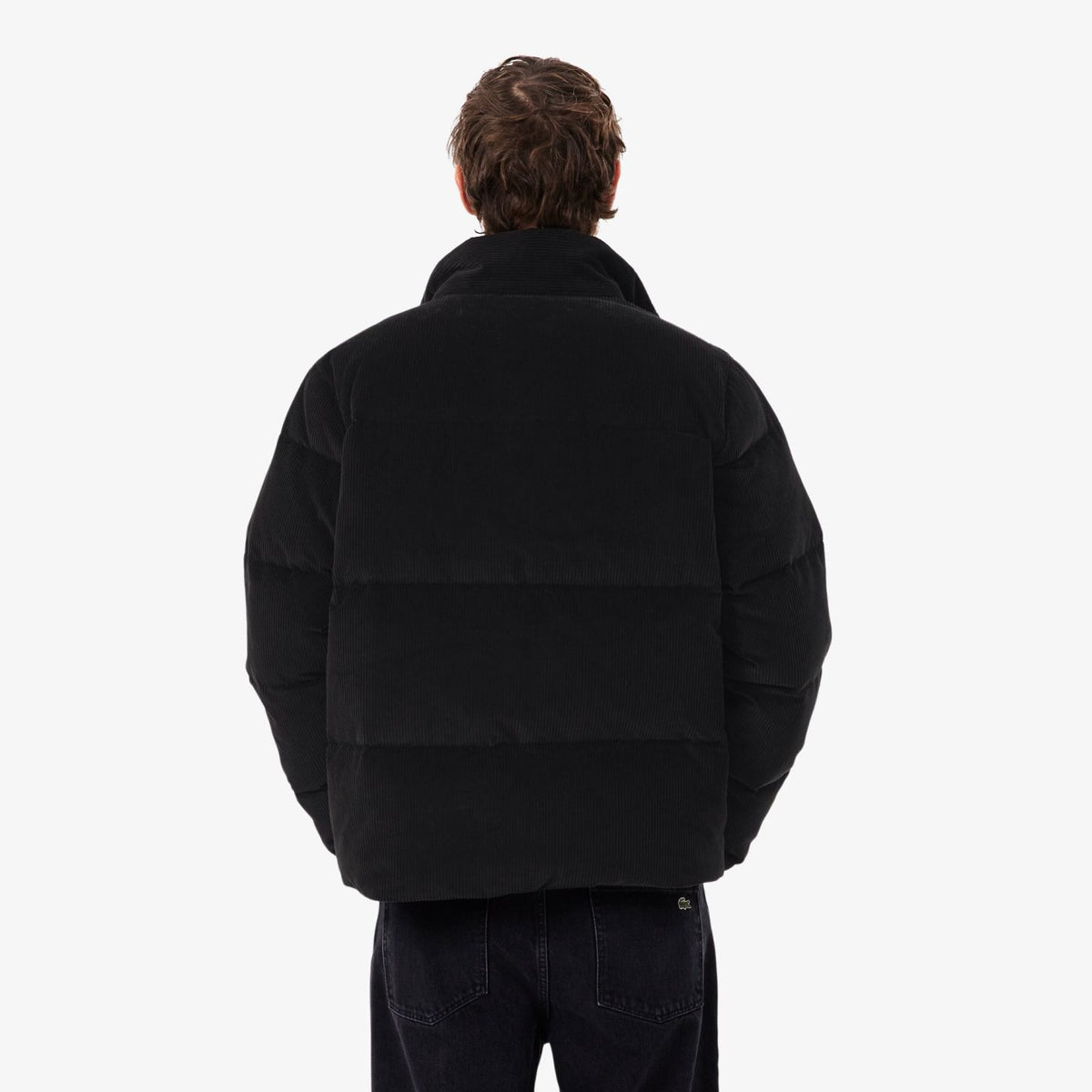 Lacoste Corduroy Down Puffer Schwarz