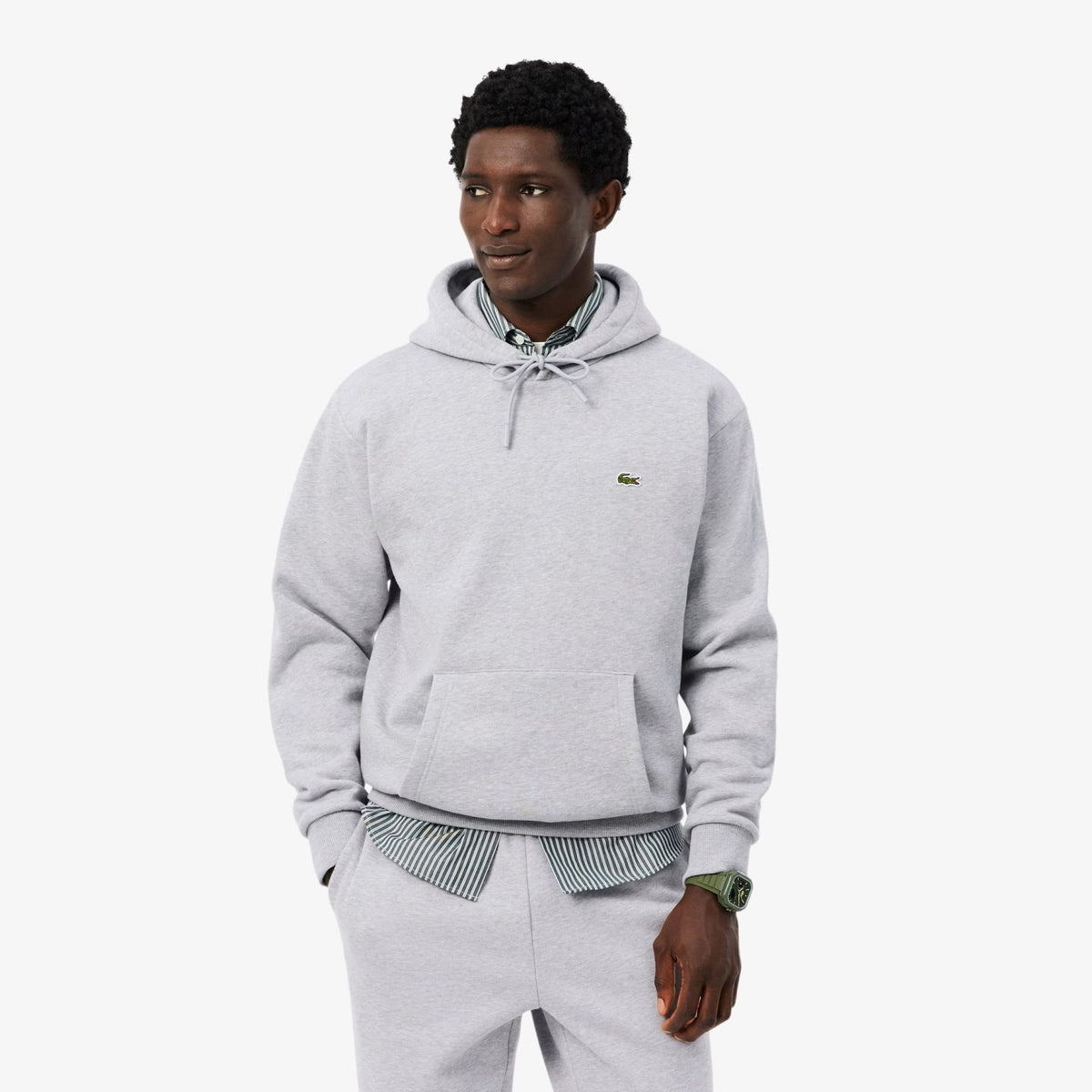 Lacoste Fleece-Kapuzenpullover Grau