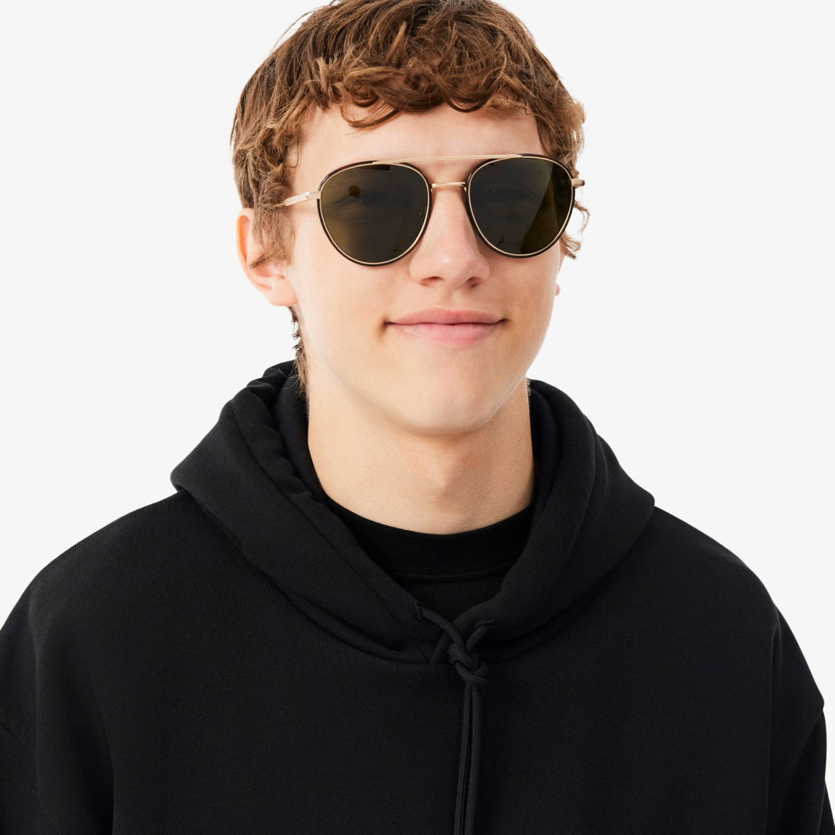 Lacoste Fleece-Kapuzenpullover Schwarz