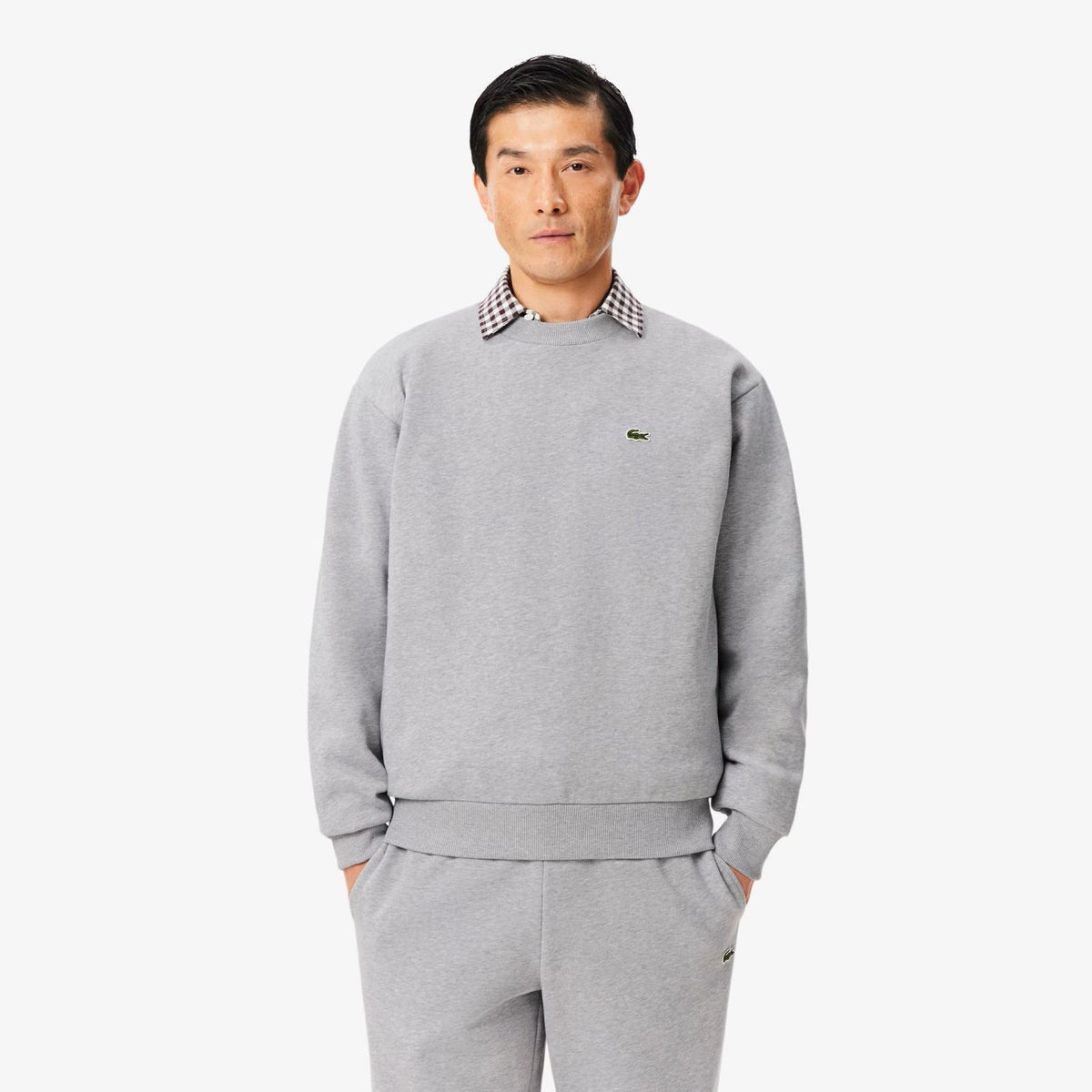 Lacoste Fleece-Pullover Grau