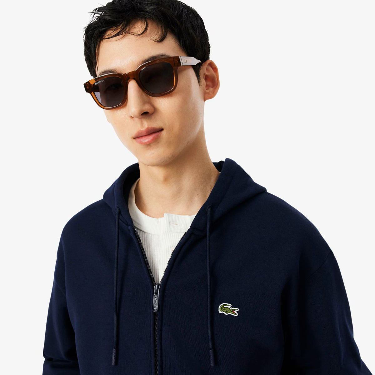 Lacoste Fleece-Weste Marine