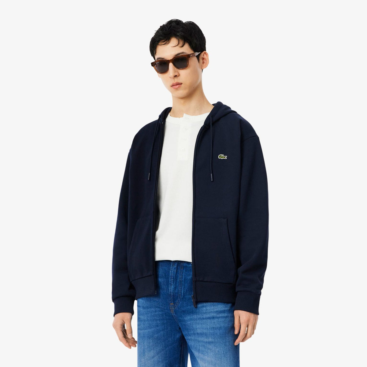 Lacoste Fleece-Weste Marine