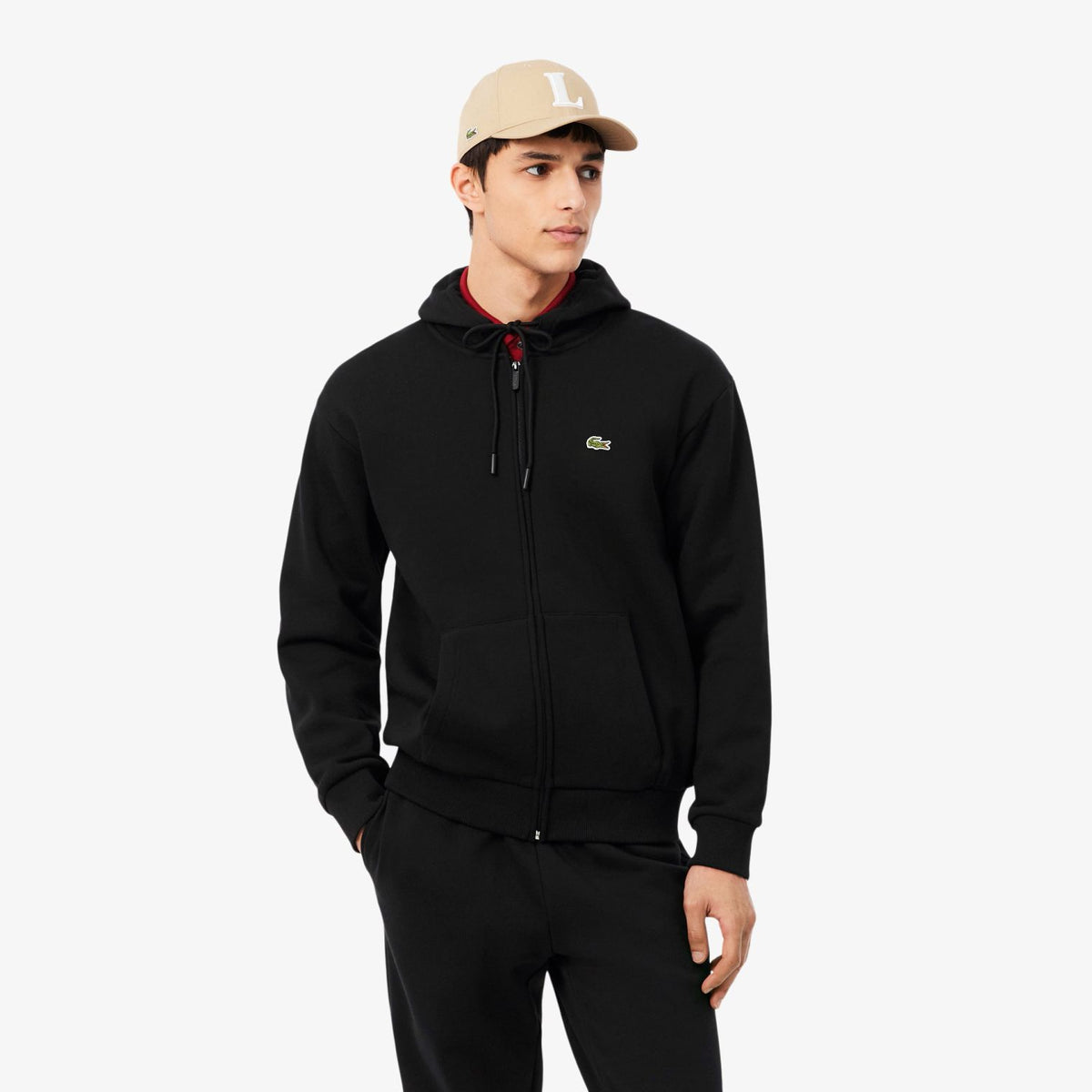 Lacoste Fleece-Weste Schwarz