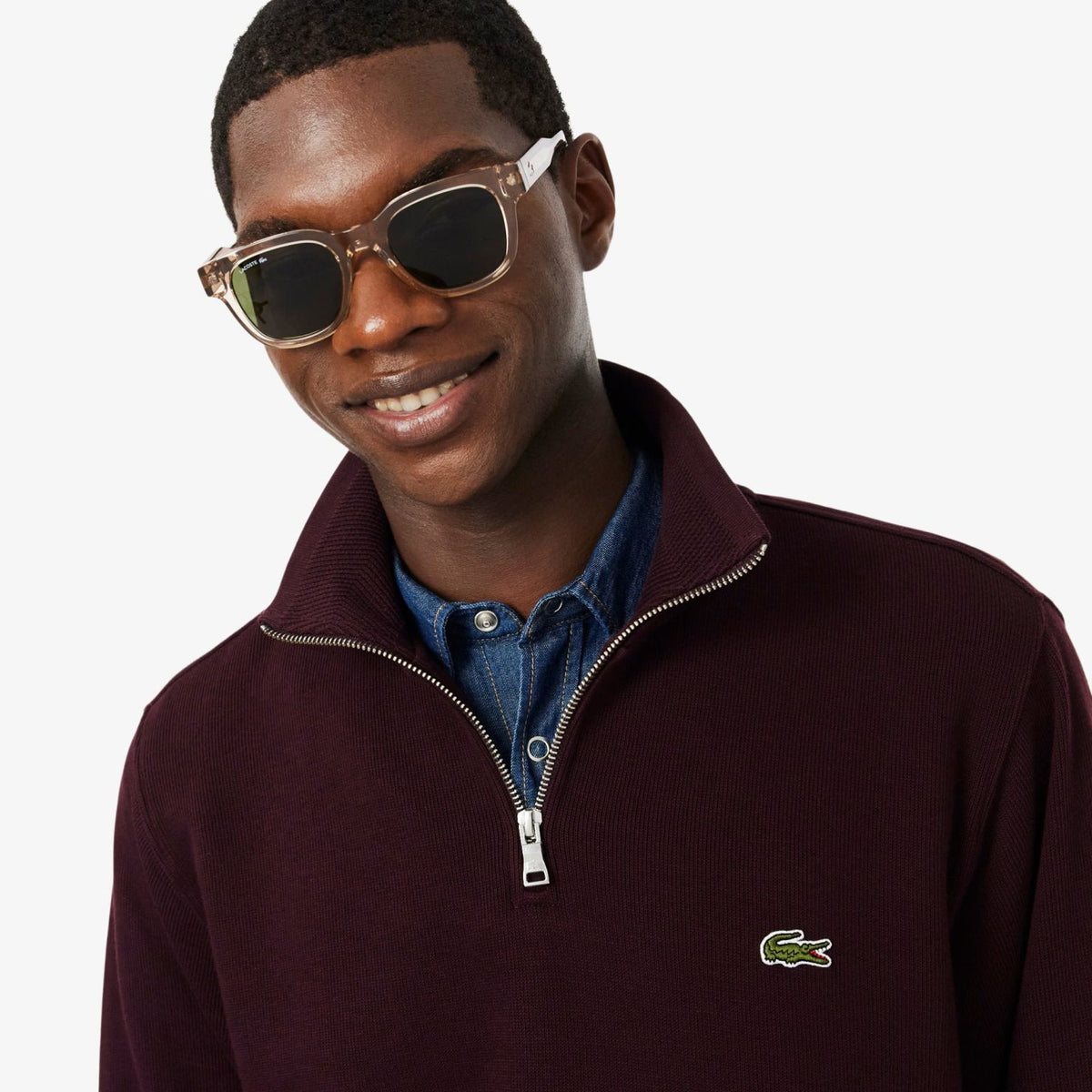 Lacoste Half-Zip Pullover Bordeaux