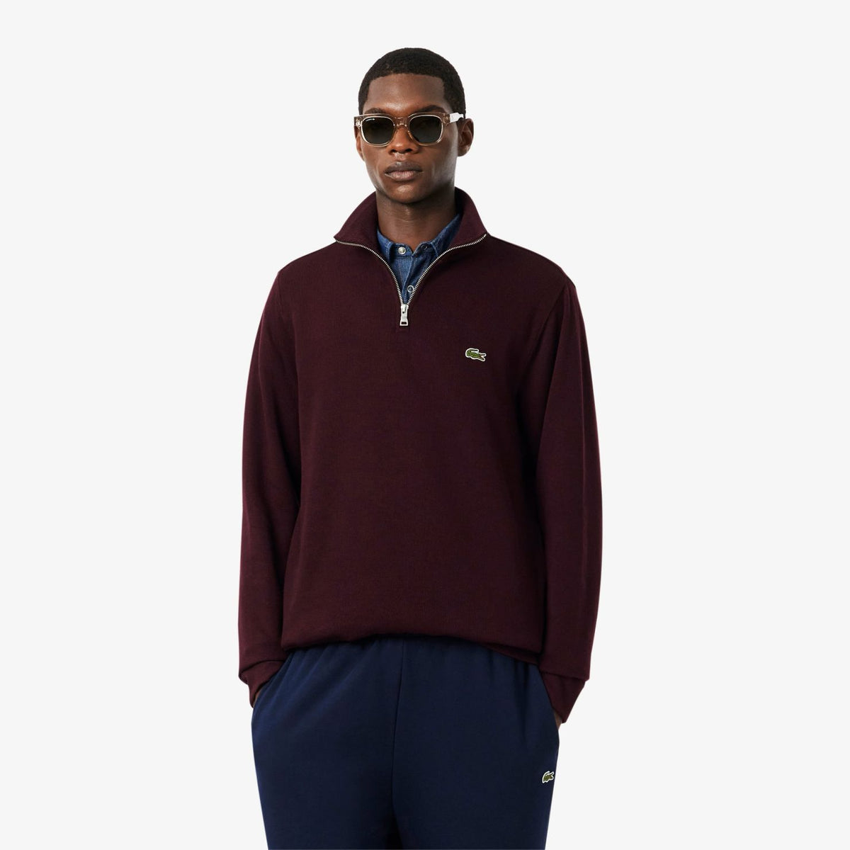 Lacoste Half-Zip Pullover Bordeaux