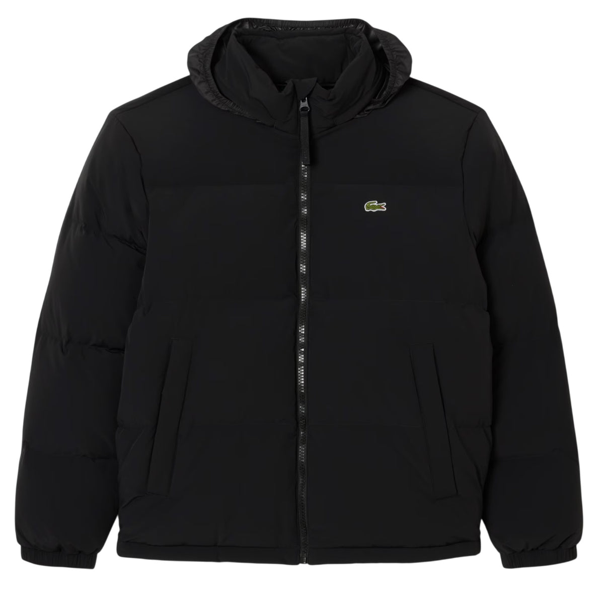 Lacoste Kapuzen-Daunenpuffer Schwarz