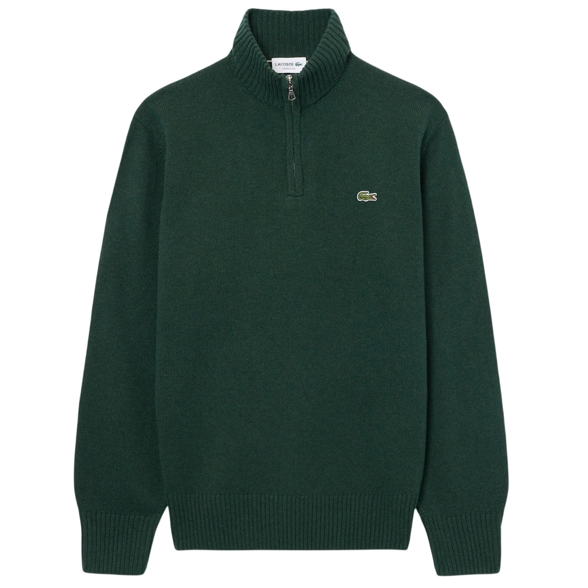 Lacoste Strick-Half-Zip-Pullover Dunkelgrün