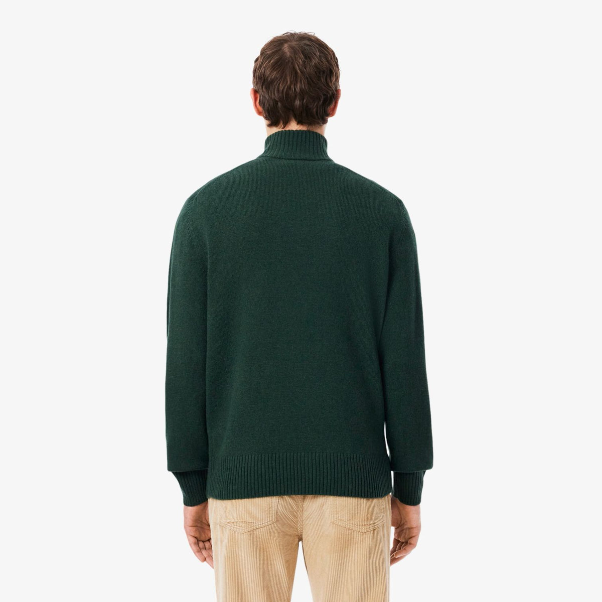 Lacoste Strick-Half-Zip-Pullover Dunkelgrün