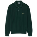 Lacoste Strick-Langarm-Poloshirt Dunkelgrün