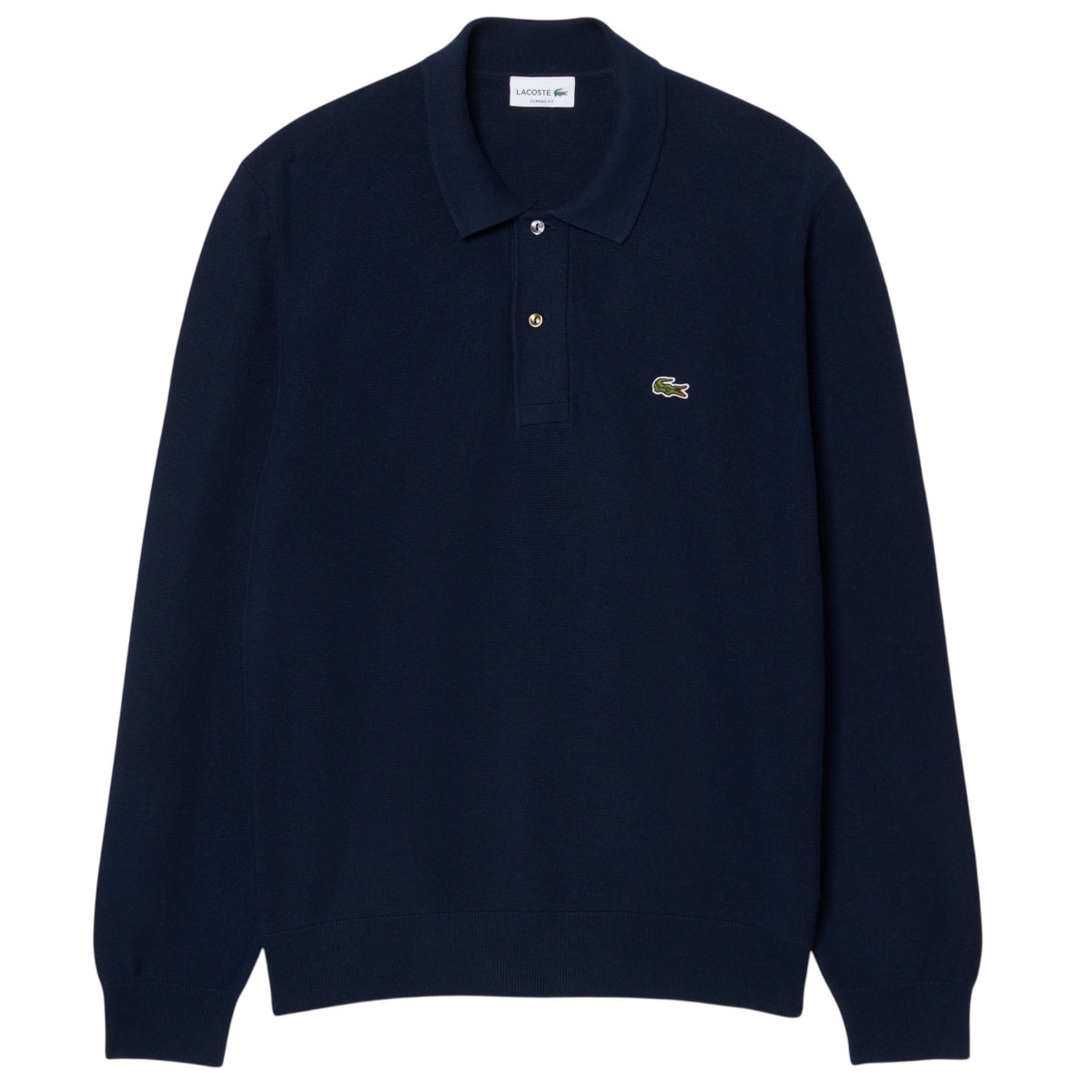 Lacoste Strick-Langarm-Poloshirt Marine