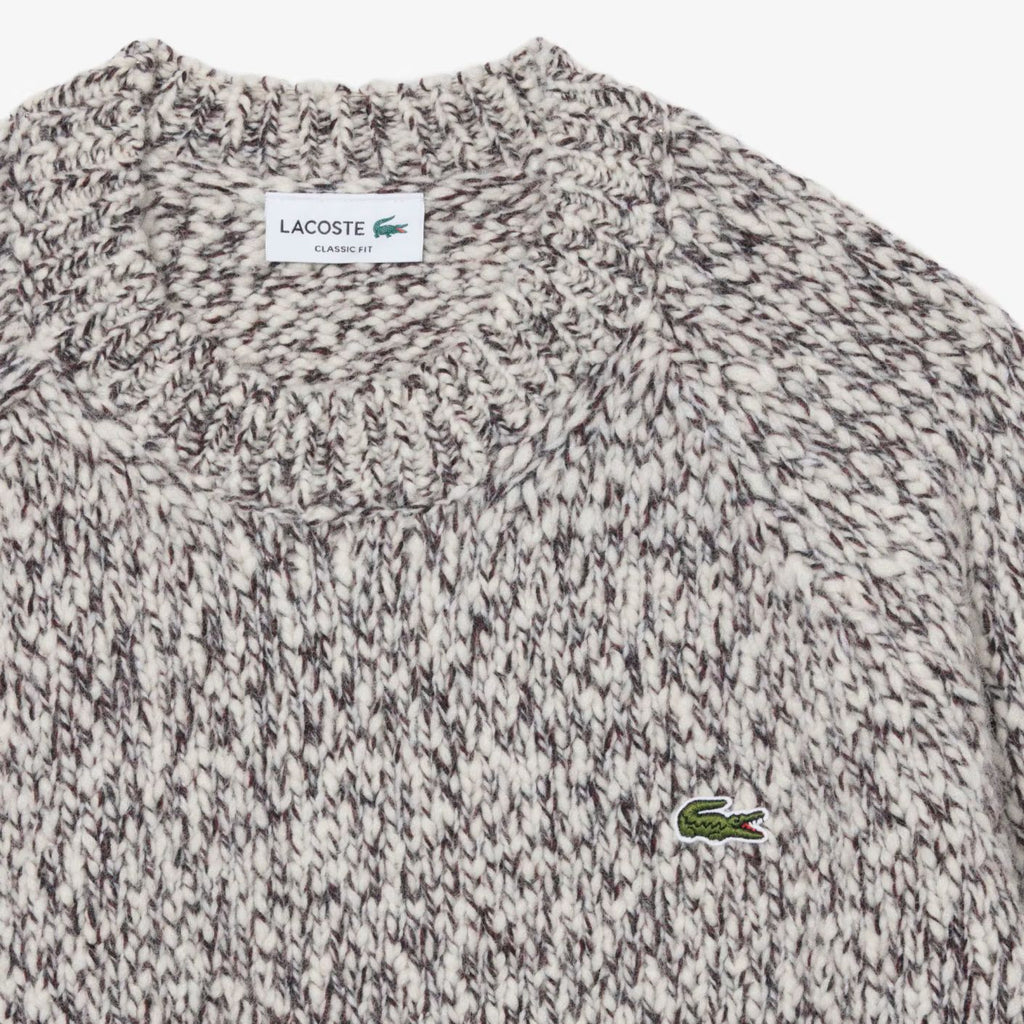 Lacoste Mercerized Knit Wool Pullover Offwhite/Braun