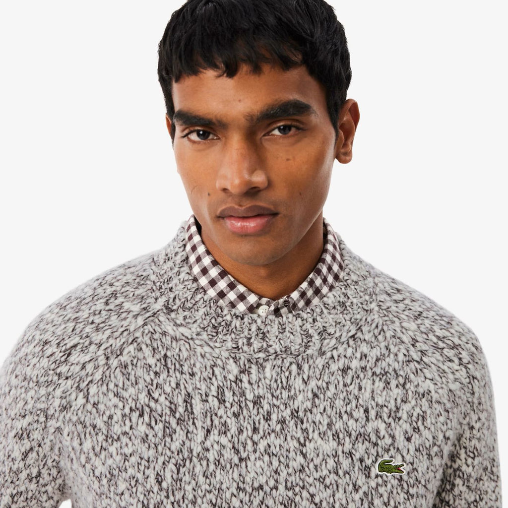 Lacoste Mercerized Knit Wool Pullover Offwhite/Braun