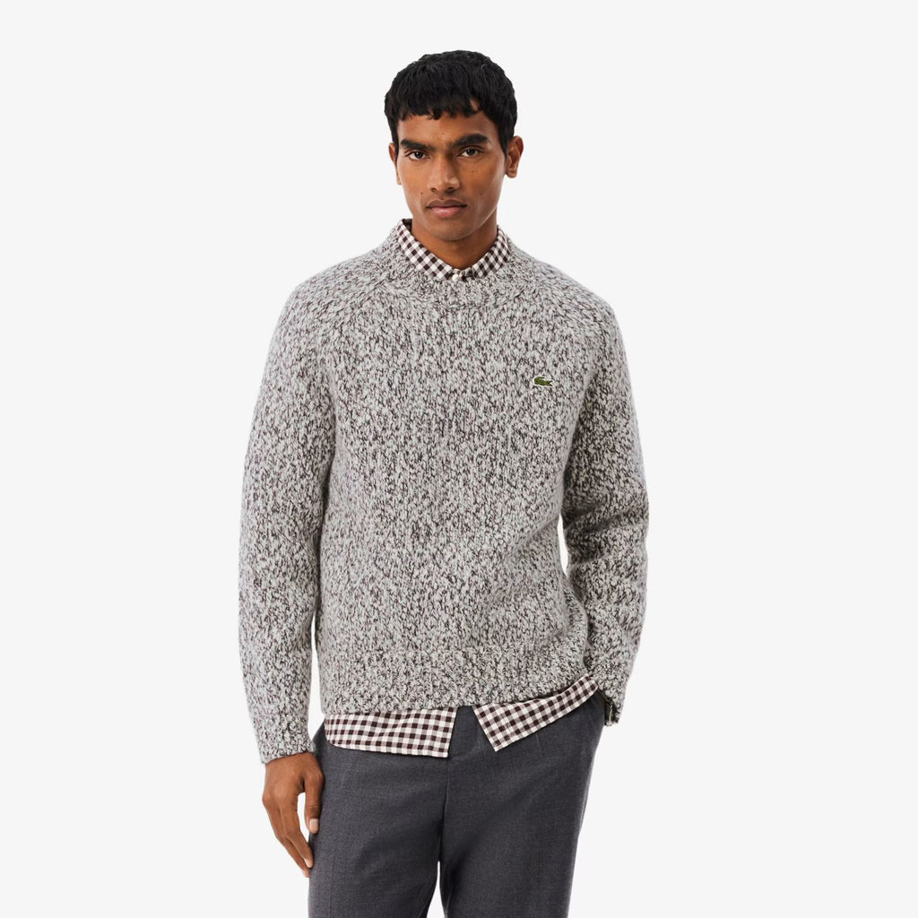 Lacoste Mercerized Knit Wool Pullover Offwhite/Braun