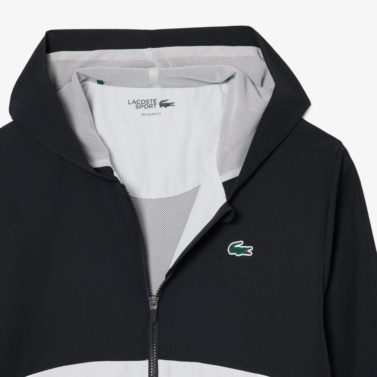 Lacoste Printed Colour-Block Trainingsanzug Schwarz/Grau