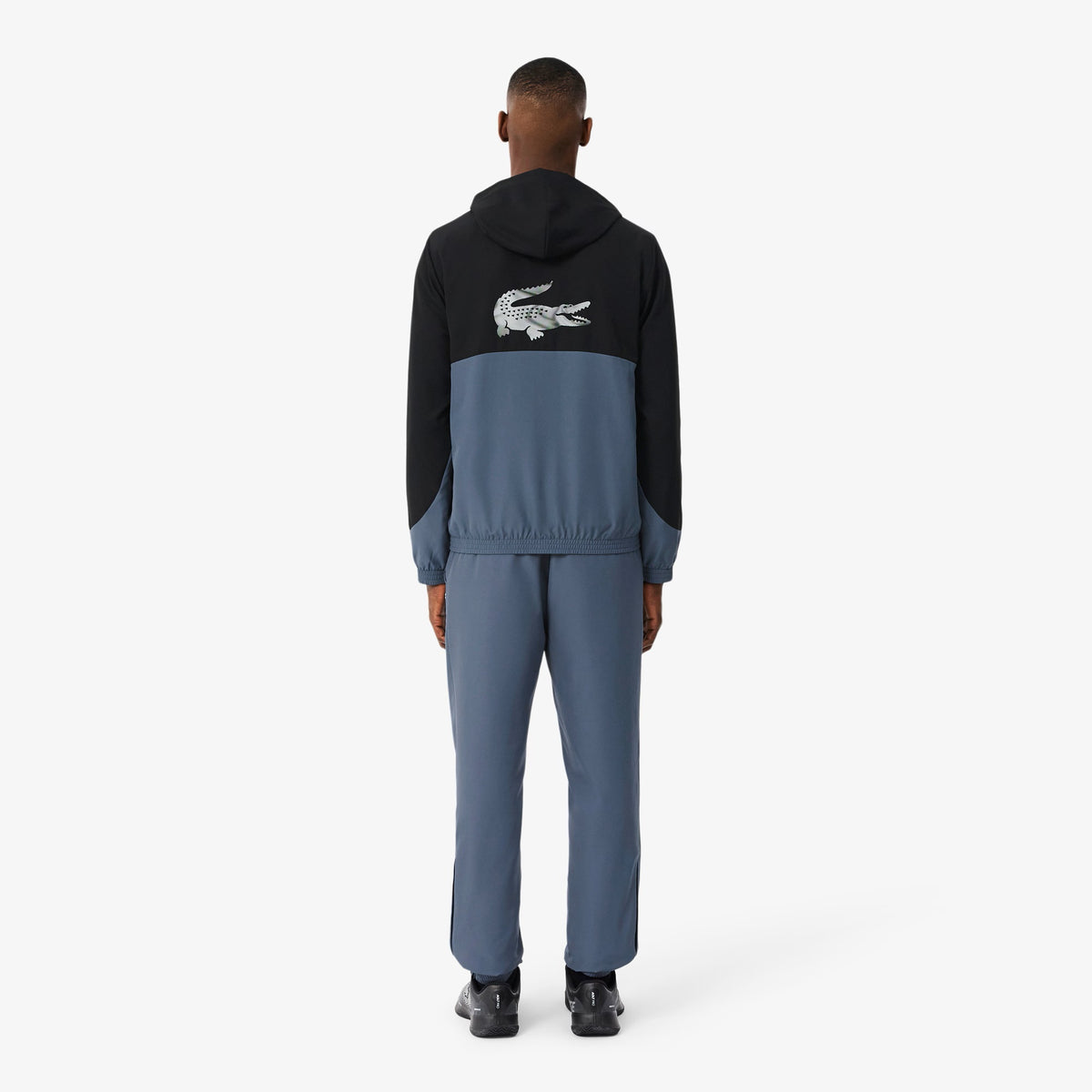 Lacoste Printed Colour-Block Trainingsanzug Schwarz/Grau
