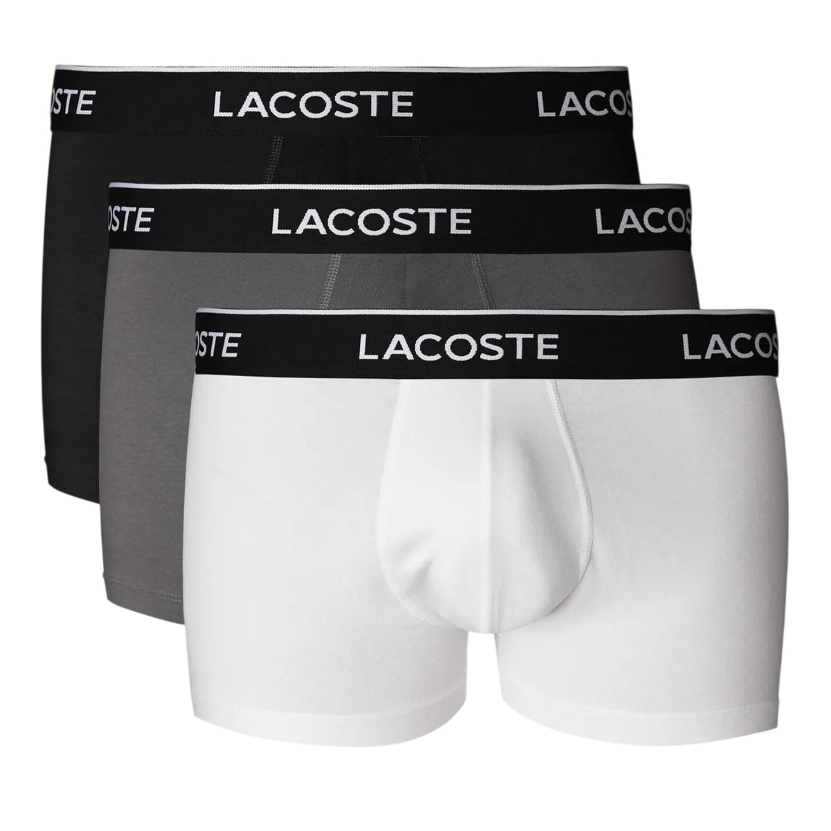 Lacoste Stretch 3er-Pack Boxer Weiß/Anthrazit/Schwarz