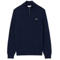 Lacoste Zipped High Neck Cotton Pullover Marine