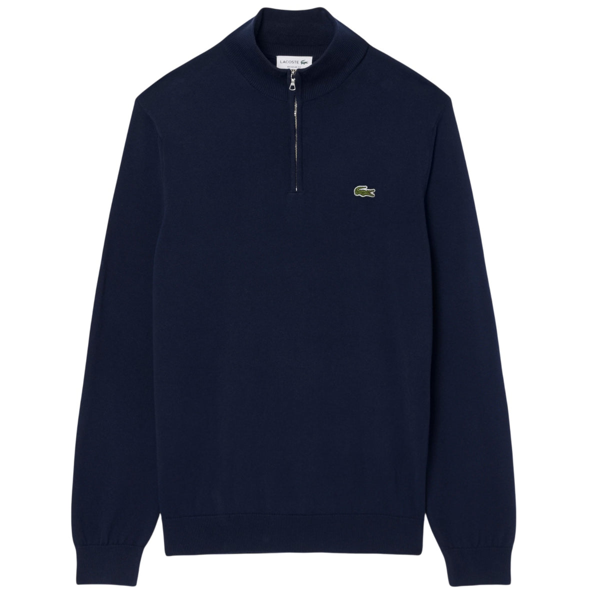 Lacoste Zipped High Neck Cotton Pullover Marine