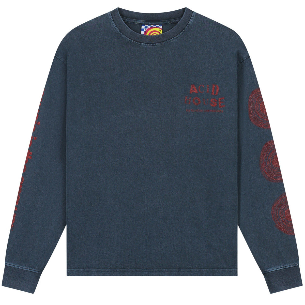 Lovelee Dae Chuck Acid-House-Langarm-T-shirt Dunkelblau