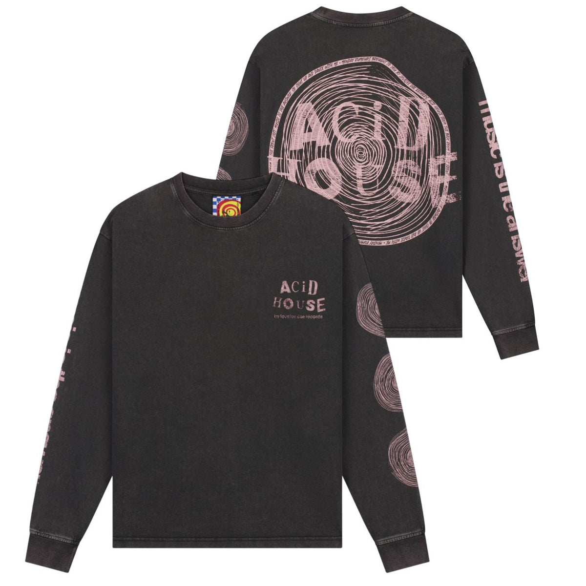 Lovelee Dae Chuck Acid House Langarm-T-shirt Schwarz
