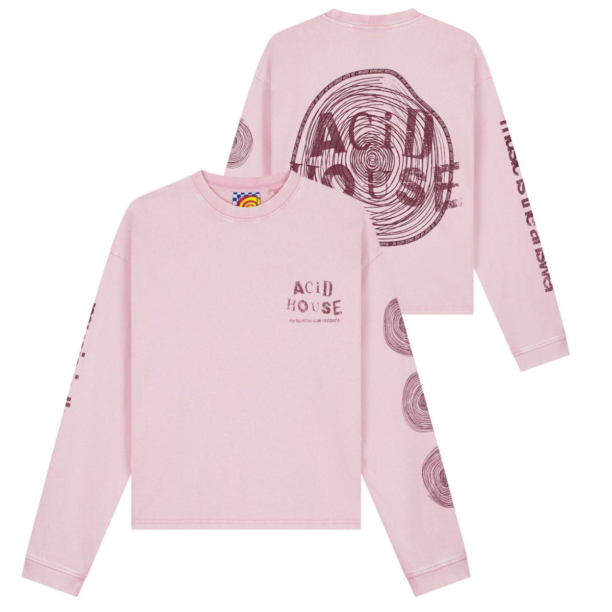 Lovelee Dae Frankie Acid House Langarm-T-shirt Rosa